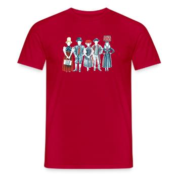 Trachtenquintett - Schwarzwälder Tracht - Männer T-Shirt - Rot - Vorne - AI Model Male 178 dark (178cm)