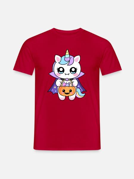 Halloween-Vampir-Einhorn - Männer T-Shirt - Rot