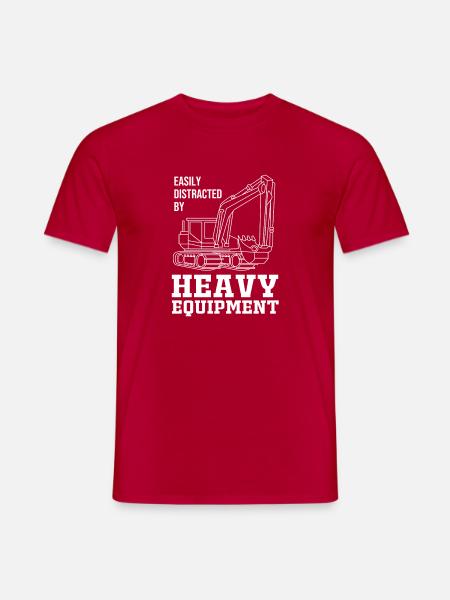 Baustelle Baggerfahrer Baggern - Männer T-Shirt - Rot