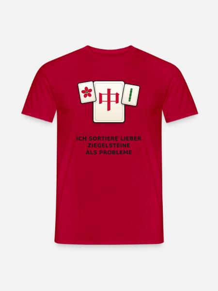 mahjong_ziegelsteine_spruch - Männer T-Shirt - Rot