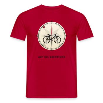 fahrrad_kompass_bikepacking - Männer T-Shirt - Rot - Vorne - AI Model Male 178 dark (178cm)
