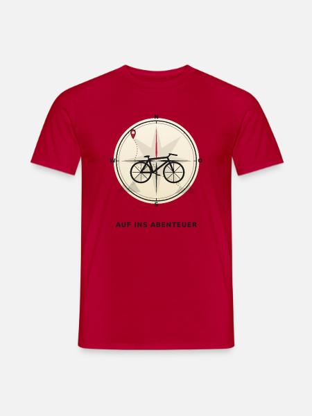 fahrrad_kompass_bikepacking - Männer T-Shirt - Rot