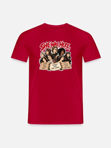 She Was Here - Frauen der Geschichte Feminismus - Männer T-Shirt - Rot