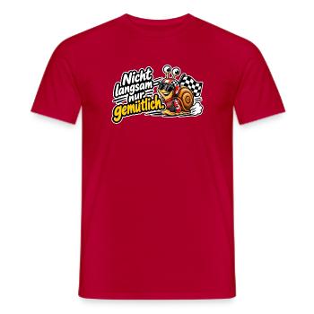Nicht Langsam nur Gemütlich - Männer T-Shirt - Rot - Vorne - AI Model Male 178 dark (178cm)
