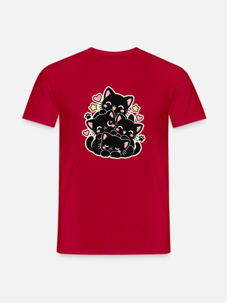 Katze, Süßes Kätzchen, Lustige Katze - Männer T-Shirt - Rot