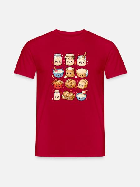 Kawaii Sauerteig | Brot & Backen - Männer T-Shirt - Rot