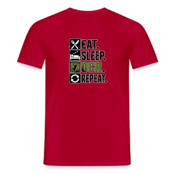 5902EEE5-9096-4447-93C0-B25099047ECE - Männer T-Shirt - Rot - Vorne - AI Model Male 178 dark (178cm)