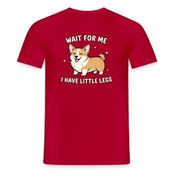 Corgi mit kurzen Beinen - Männer T-Shirt - Rot - Vorne - AI Model Male 178 dark (178cm)
