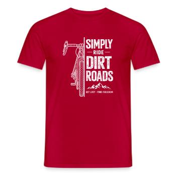 Simply Ride Dirt Roads – MTB & Gravel Abenteuer - Männer T-Shirt - Rot - Vorne - AI Model Male 178 dark (178cm)