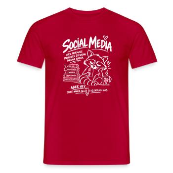 Social Media – Weil normale Menschen zu wenig Dram - Männer T-Shirt - Rot - Vorne - AI Model Male 178 dark (178cm)