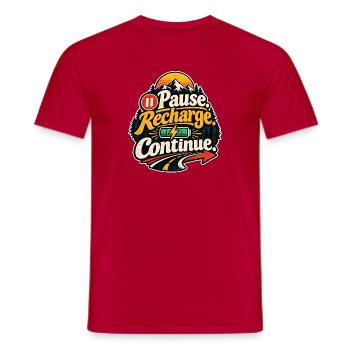 Pause Recharge Continue - Männer T-Shirt - Rot - Vorne - AI Model Male 178 dark (178cm)