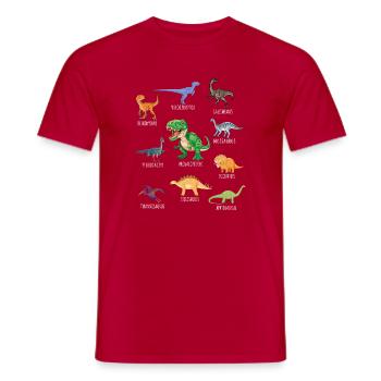 Dinosaurier Arten Urzeit Dinos Kinder Geschenk - Männer T-Shirt - Rot - Vorne - AI Model Male 178 dark (178cm)