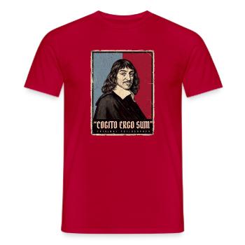Ich denke also bin ich Rene Descartes  - Männer T-Shirt - Rot - Vorne - AI Model Male 178 dark (178cm)
