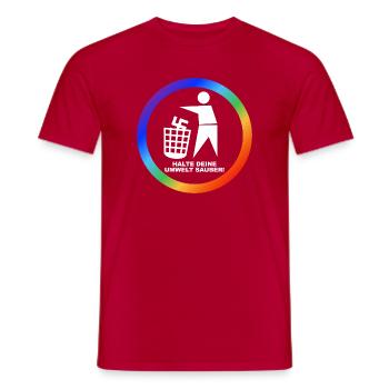 Gegen Rechts - Halte deine Umwelt sauber - FCK NZS - Männer T-Shirt - Rot - Vorne - AI Model Male 178 dark (178cm)