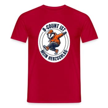 Breakdance B-Boy HipHop 8-Count Shirt - Männer T-Shirt - Rot - Vorne - AI Model Male 178 dark (178cm)