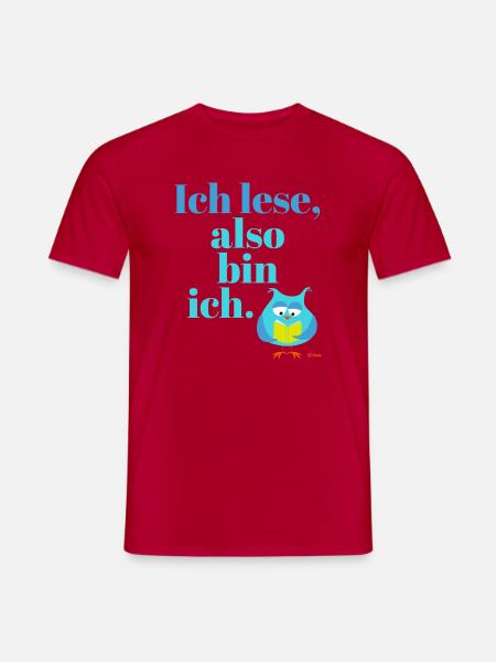 Ich lese, also bin ich! - Männer T-Shirt - Rot