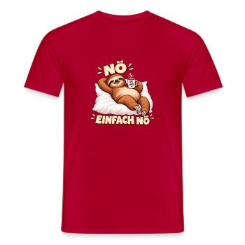 Faultier Nö Einfach Nö Erst Mal Kaffee - Männer T-Shirt - Rot - Vorne - AI Model Male 178 dark (178cm)