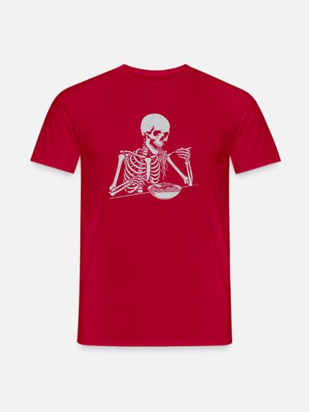 Skelett-Frühstücksschale - Männer T-Shirt - Rot