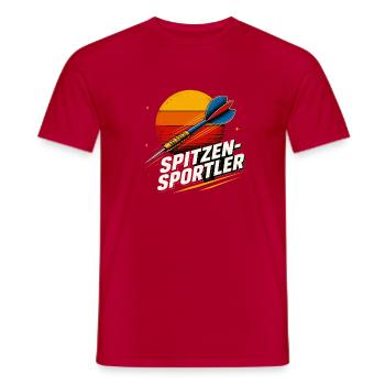  Spitzen Sportler Dart Pfeil Zielscheibe - Männer T-Shirt - Rot - Vorne - AI Model Male 178 dark (178cm)
