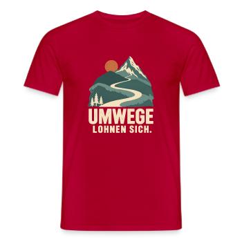 Umwege lohnen sich – Berge und Wandern - Männer T-Shirt - Rot - Vorne - AI Model Male 178 dark (178cm)