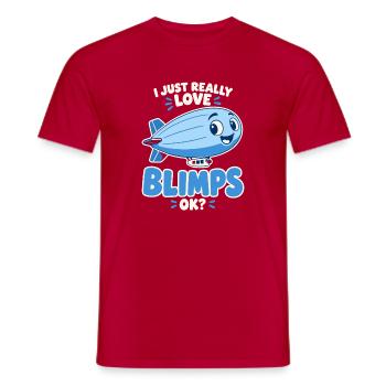 Ich liebe Blimps – fröhliche Luftschiff-Karikatur - Männer T-Shirt - Rot - Vorne - AI Model Male 178 dark (178cm)