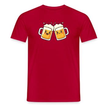 Prost Mahlzeit – Bierkrüge Wiesen Bierfest - Männer T-Shirt - Rot - Vorne - AI Model Male 178 dark (178cm)