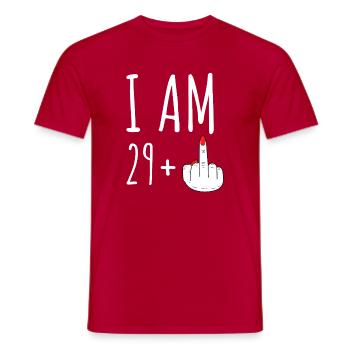 29 Plus 30 Geburtstag Frau Lustiger Spruch - Männer T-Shirt - Rot - Vorne - AI Model Male 178 dark (178cm)
