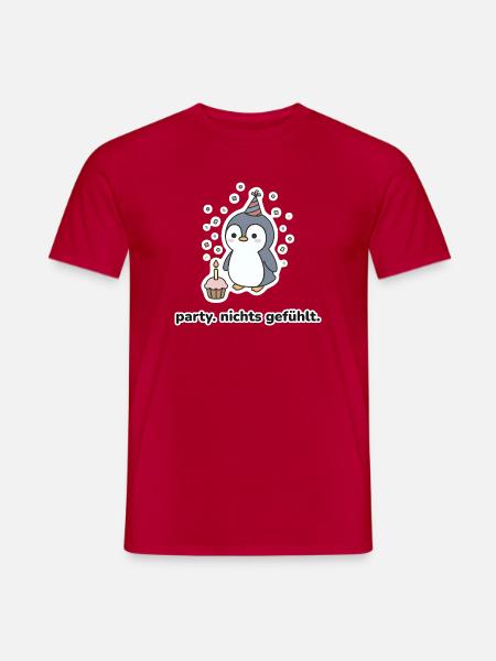 party. nichts gefühlt. – Pinguin Meme - Männer T-Shirt - Rot