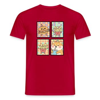 Cute Kawaii Animals and Fast Food Design Set - Männer T-Shirt - Rot - Vorne - AI Model Male 178 dark (178cm)