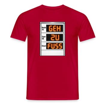 Lustiges Tankstellen Schild - Männer T-Shirt - Rot - Vorne - AI Model Male 178 dark (178cm)