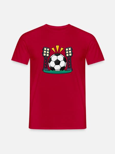 Fußball unter Stadionflutlicht - Männer T-Shirt - Rot