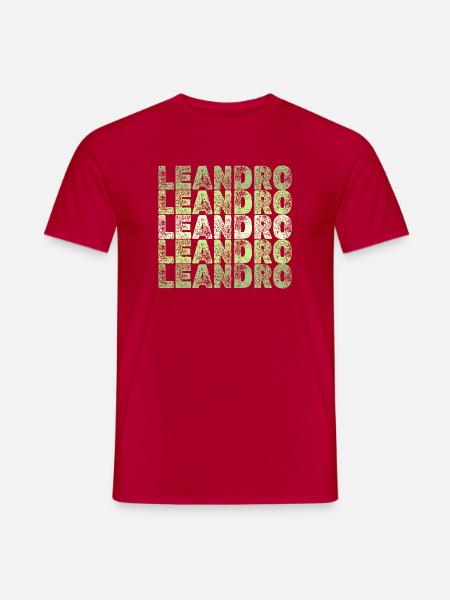 Vorname Leandro - Männer T-Shirt - Rot