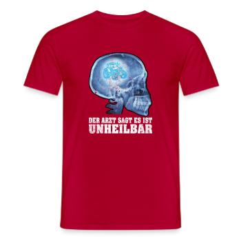 Traktor Landwirt Bauer Unheilbar Lustiger Spruch - Männer T-Shirt - Rot - Vorne - AI Model Male 178 dark (178cm)