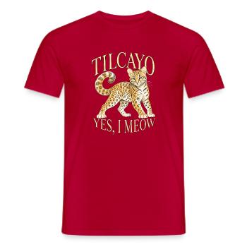Tilcayo Leoparden Yes I Meow - Männer T-Shirt - Rot - Vorne - AI Model Male 178 dark (178cm)