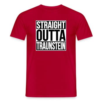 Straight Outta Traunstein - Männer T-Shirt - Rot - Vorne - AI Model Male 178 dark (178cm)