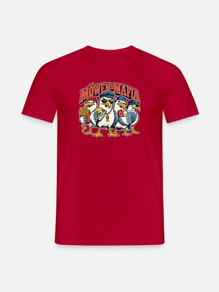 Möwen-Mafia – Norddeutsche Snack-Gang - Männer T-Shirt - Rot