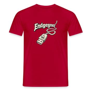 Endgegner - USB Typ A  - Männer T-Shirt - Rot - Vorne - AI Model Male 178 dark (178cm)