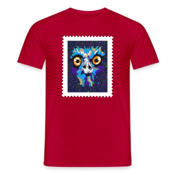 Buntes Emu Vogelgesicht im Neon-Splatter - Männer T-Shirt - Rot - Vorne - AI Model Male 178 dark (178cm)