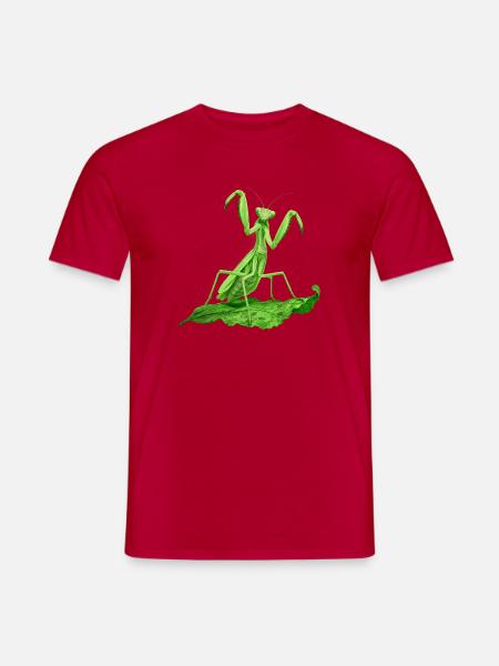 Gottesanbeterin grün - Männer T-Shirt - Rot
