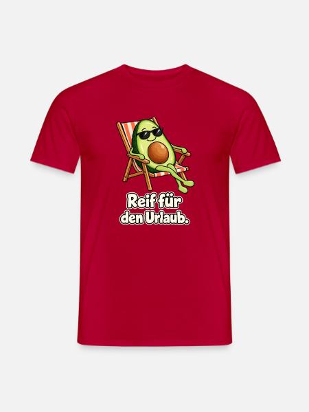 Avocado im Urlaub - Männer T-Shirt - Rot