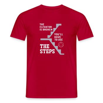 Aufzug - Männer T-Shirt - Rot - Vorne - AI Model Male 178 dark (178cm)