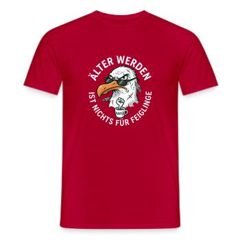 Älter werden ist nichts für Feiglinge - Männer T-Shirt - Rot - Vorne - AI Model Male 178 dark (178cm)
