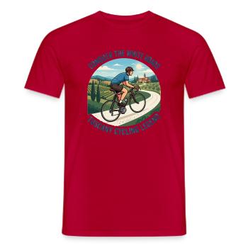 Conquer The White Roads Vintage-Radsportplakat - Männer T-Shirt - Rot - Vorne - AI Model Male 178 dark (178cm)