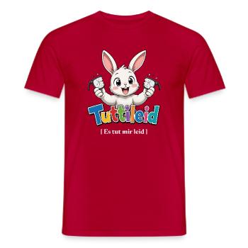 Tuttileid – Süßer Kinderhase - Männer T-Shirt - Rot - Vorne - AI Model Male 178 dark (178cm)