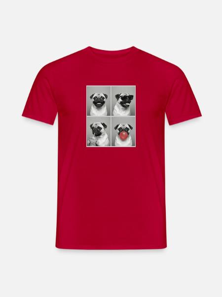 Hunde Mops Hund - Männer T-Shirt - Rot