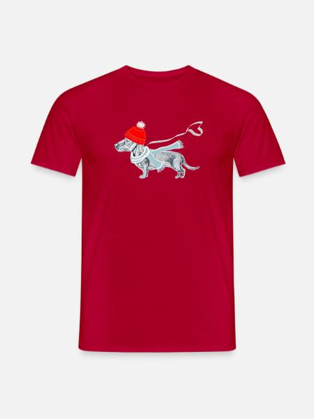 Dackel_Muetze - Männer T-Shirt - Rot
