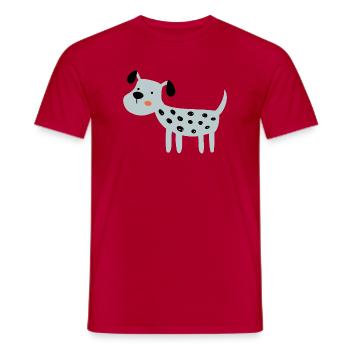 hellblauer Hund - Männer T-Shirt - Rot - Vorne - AI Model Male 178 dark (178cm)