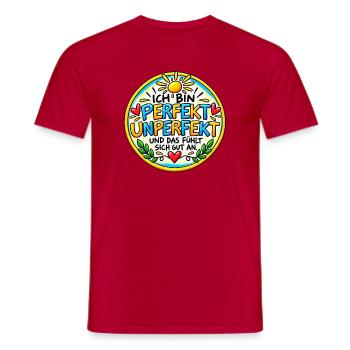 Perfekt-unperfekt - Männer T-Shirt - Rot - Vorne - AI Model Male 178 dark (178cm)