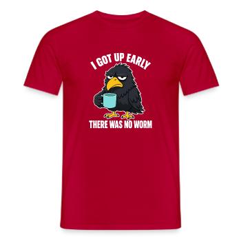 Lustiger Frühaufsteher – Ich bin früh aufgestanden, es gab keinen - Männer T-Shirt - Rot - Vorne - AI Model Male 178 dark (178cm)