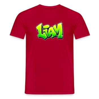 LIAM Graffiti-Name: Das Geschenk, das den Kopf umhaut! - Männer T-Shirt - Rot - Vorne - AI Model Male 178 dark (178cm)